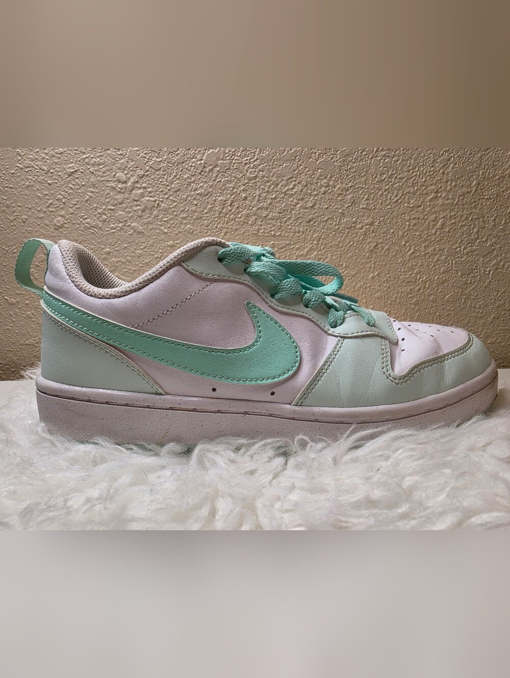 Woman's 7.5 Kids 5.5 - Nike Dunks Pastel Mint and White Low-Top Sneaker